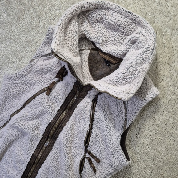 Kuhl Flight Vest Womens Small Beige Deep Pile Fleece Sherpa Full Zip Outdoor - Picture 2 of 11